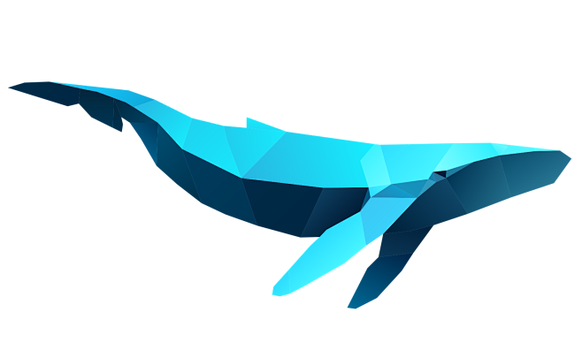 低多边形动物鲸鱼免抠png