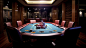 View of poker table at a casino