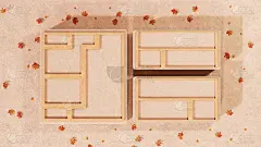 抽象背景秋季模型产品介绍与树叶，3D插图渲染