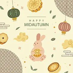 中秋节传统节日活动玉兔嫦娥月饼海报