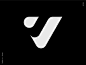 V bird drop v icon design bold monogram simple logotype logo