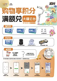 积分兑换海报  - 源文件下载【酷图网】海报,商业,购物,积分兑换,礼品,创意,插画,