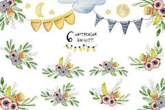 手绘水彩卡通插画可爱动物幼儿园海报展板墙贴PNG免抠素材