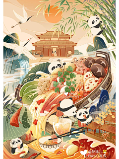喵呜丸子采集到插画-国风/细线