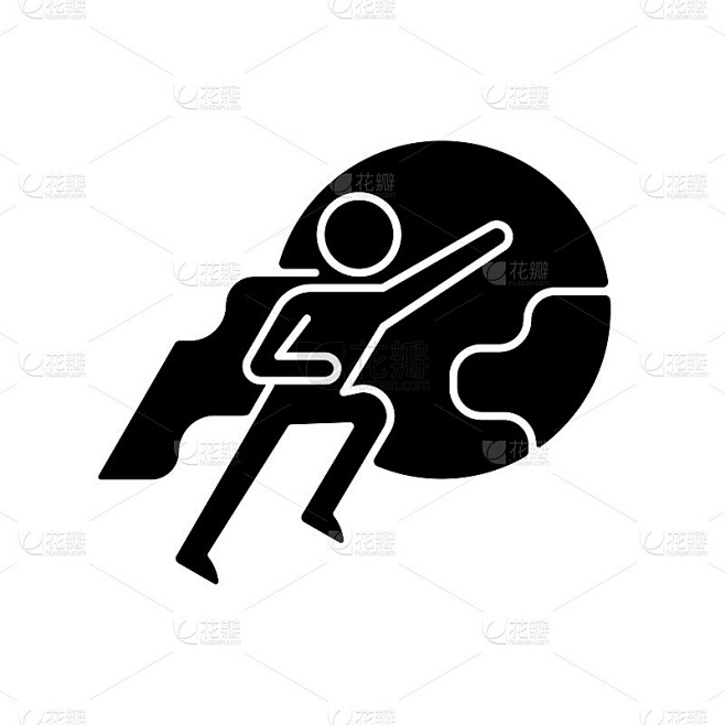 态度动机黑色字形图标