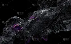 3d渲染的抽象艺术3d背景与部分超现实的黑暗可怕的可怕的神秘幻想万圣节烟雾流体云基于黑色和紫色的小尘