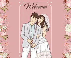 【桃子小姐】Q版卡通头像婚礼定制请柬卡片喜帖情侣插画手绘礼物-淘宝网