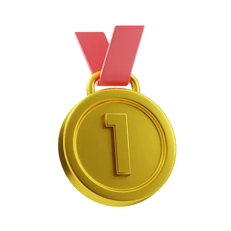 Gold medal 3D Illust...