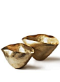 Golden small, hammered bowls