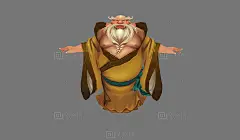 老神仙 土地爷 罗汉 笑面佛 老僧 僧人 老和尚 - 综合模型 蛮蜗网