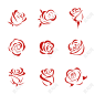 红色玫瑰花剪影矢量素材免费下载 - 觅知网