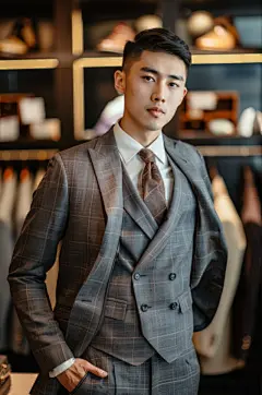 AI数字艺术西装定制西服店摄影图-众图网