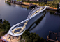 现代创意景观桥设计图集丨城市人行步行观景桥梁丨曲线钢结构悬索悬挑桥过街天桥
