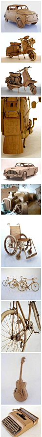 用纸箱改造成的小创意，连轮椅都有，膜拜呀！！！！