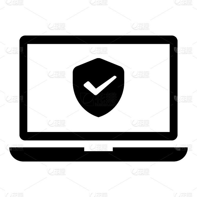 计算机安全矢量图标插图(保护、防病毒)