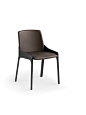 CALLAS by This Weber - Contemporary chair / upholstered / leather / metal by FIAM ITALIA | ArchiExpo : Leather-upholstered chair with internal structure in tubular metal. Available in white, black, brown, grey dust-colour or ash-colour.    Dimensions L.W.