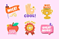 Free vector hand drawn good job stickers pack