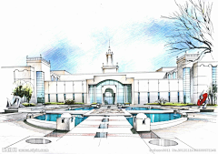 lulu_design采集到3 建筑-1 水彩建筑场景