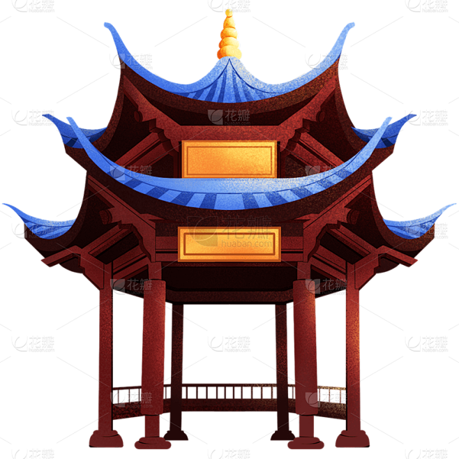 亭子中国风中秋节元素贴纸   