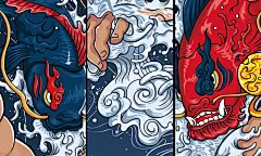 Pisces illustration 双鱼座人物矢量插画-古田路9号-品牌创意/版权保护平台