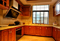 美式风格厨房瓷砖背景墙装修图片-美式风格整体厨柜图片