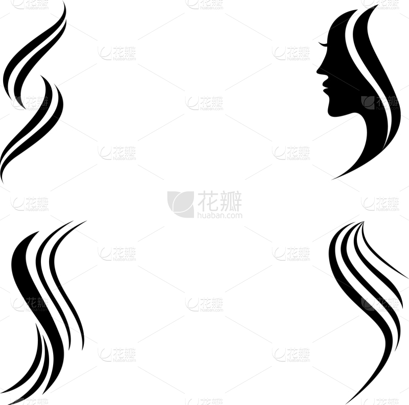 女人品牌名称模板自然美头发发型屋布置设计复古剪影_美女图片微信头像背影唯美
