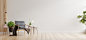 minimalist-interior-living-room-with-design-armchair-table-white-wall-3d-rendering (1)