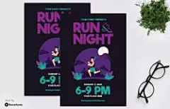 夜跑体育运动海报宣传海报设计模板