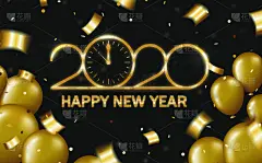 2020,新年前夕,闪亮的,黄金,五彩纸屑,气球,数字0,蛇型湖,里面,概念