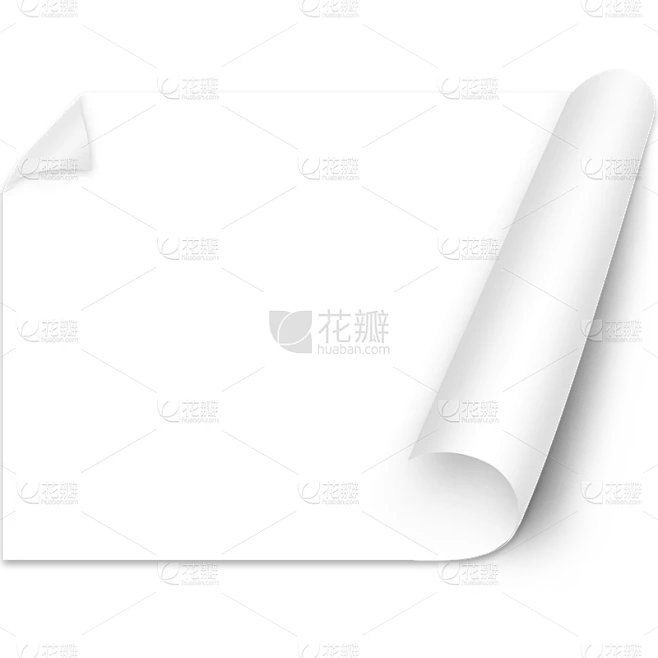 常规翻页空白白纸纸页贴纸元素素材素材-花瓣网