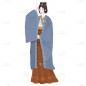 手绘-汉服少女手绘贴纸