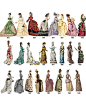 从1784年-1929年间，欧陆150年的女士服装变迁。 ​​​​