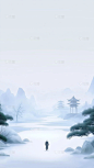 冬季节气小雪国风背景