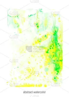 手绘矢量水彩抽象背景在明亮的绿色