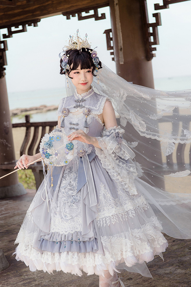 凤凰于飞 中华风重工刺绣花嫁Lolita 国风旗袍改良洛丽塔连衣裙-淘宝网