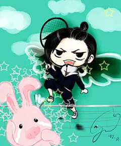 黑猫幽灵  的插画 黄泰京—猪兔子