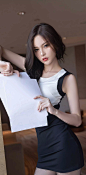 黑白拼接无袖连衣裙 高跟鞋 CR#精品美女时尚穿搭秀 (7