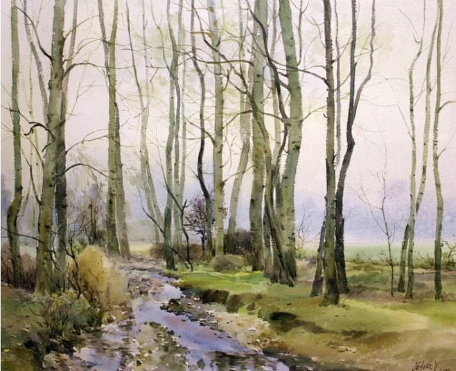 刘凤兰水彩风景插画