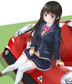 动漫1200x1410动漫动漫女孩腿一起蓝眼睛车坐在虚拟Youtuber Nijisanji Tsukino水户阿尔法罗密欧