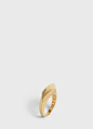 Chaîne Triomphe large ring in brass with vintage gold finish | CELINE