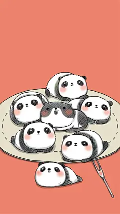 萌萌哒点心壁纸，一盒橘子味，一盘黑糖奶油味，不过里面混进了奸细#罗罗布壁纸#戳一戳，软软哒呢～ ​​​​