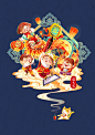 【喵九匠】新春元宵贺图-国风插画_喵九匠__插画师作品_涂鸦王国gracg.com