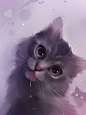 插画家Apofiss笔下的可爱猫咪手机壁纸 640x480