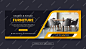 Furniture sale facebook cover design or web banner template