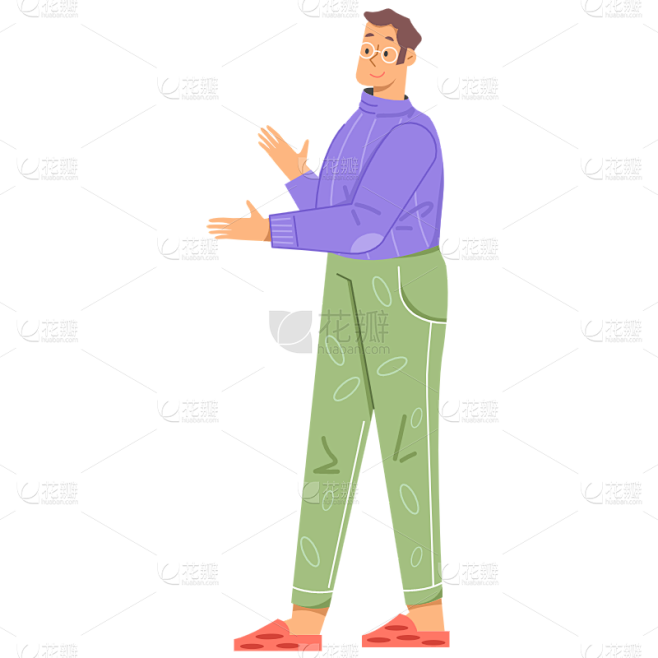 手绘-男性人物插画-男人1