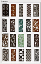 20 Parasoleil patterns in several finishes for aluminum, copper, wood, & steel