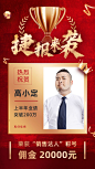 业绩表彰红色喜庆风奖杯喜报