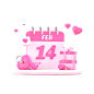 Happy Valentines Day 3D Illustration