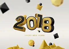 2018年狗年创意数字艺术字C4D风格立体3D效果PSD设计素材海报元素-淘宝网