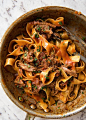 Rich, slow cooked Shredded Beef Ragu Sauce with pappardelle pasta. Stunning Italian comfort food at its best. www.recipetineats.com